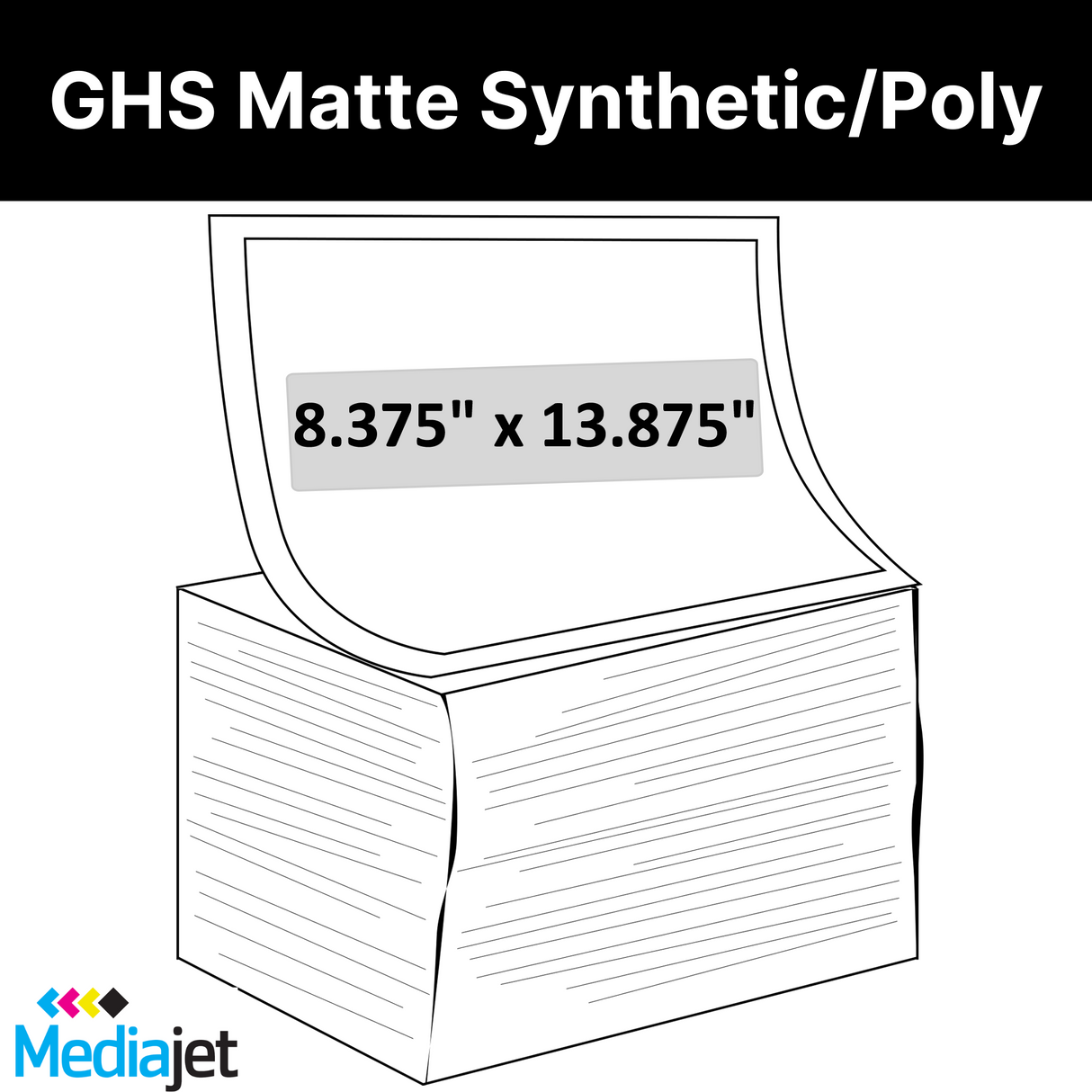 8.375" x 13.875" GHS Inkjet Fan Folded Labels