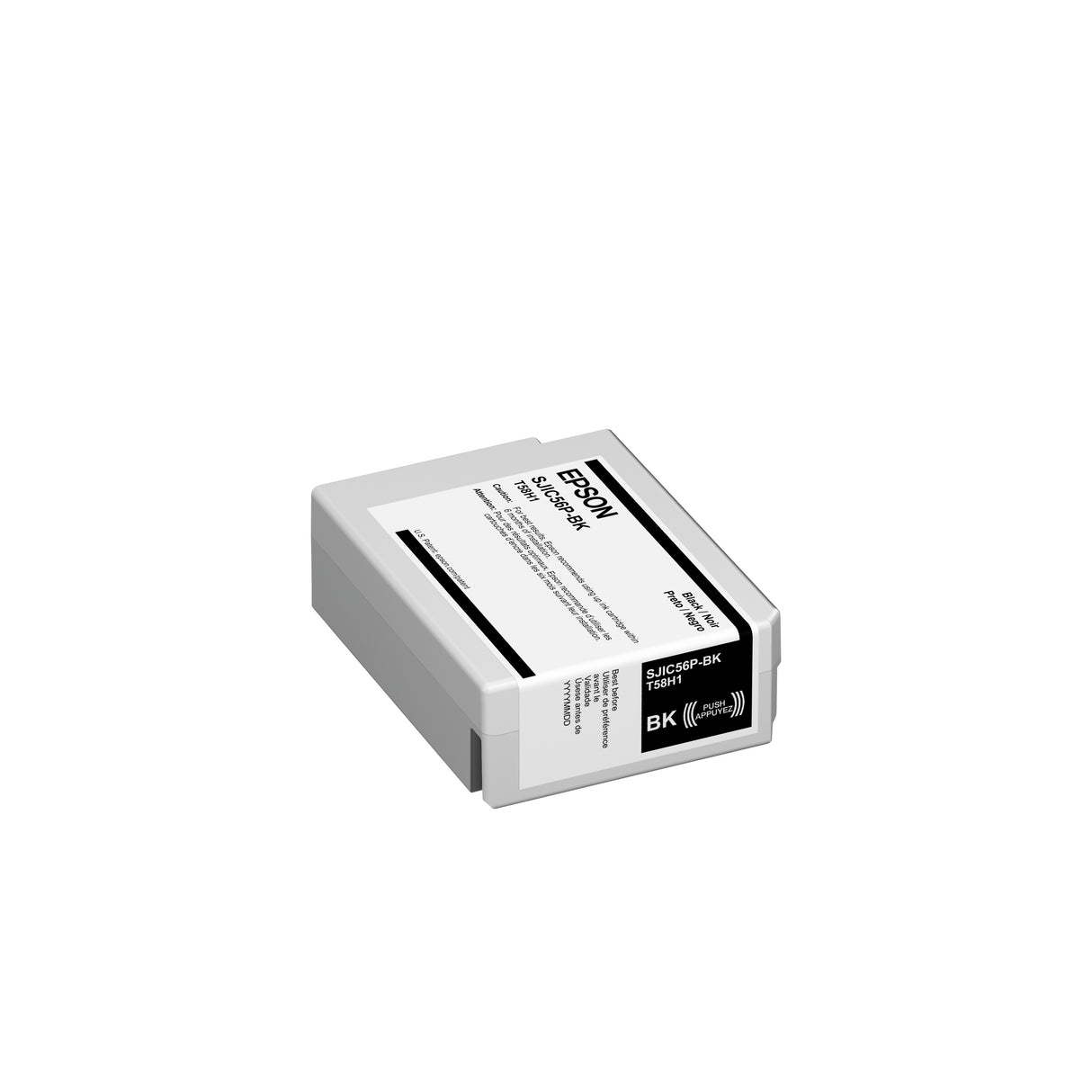 Black Dye Ink Cartridge for Epson D3800 Label Printer, C13T58H120, Black SJIC56P-BK