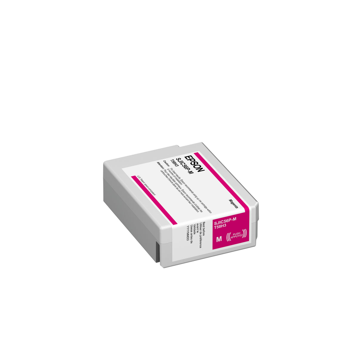 Magenta Dye Ink Cartridge for Epson D3800 Label Printer, C13T58H320, Black SJIC56P-M