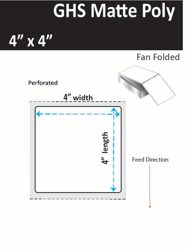 4" x 4" GHS (BS5609) Certified Inkjet Fan Folded Labels
