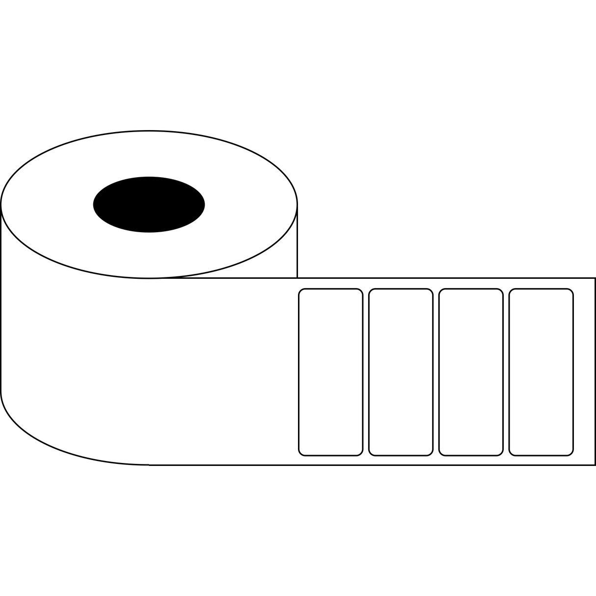 3" x 1" Gloss Paper Inkjet Labels. 8 Rolls per Case. 900 Labels per Roll. 4" OD, 2.25" Core. Perfed. SKU: IJG-3-1-900-225