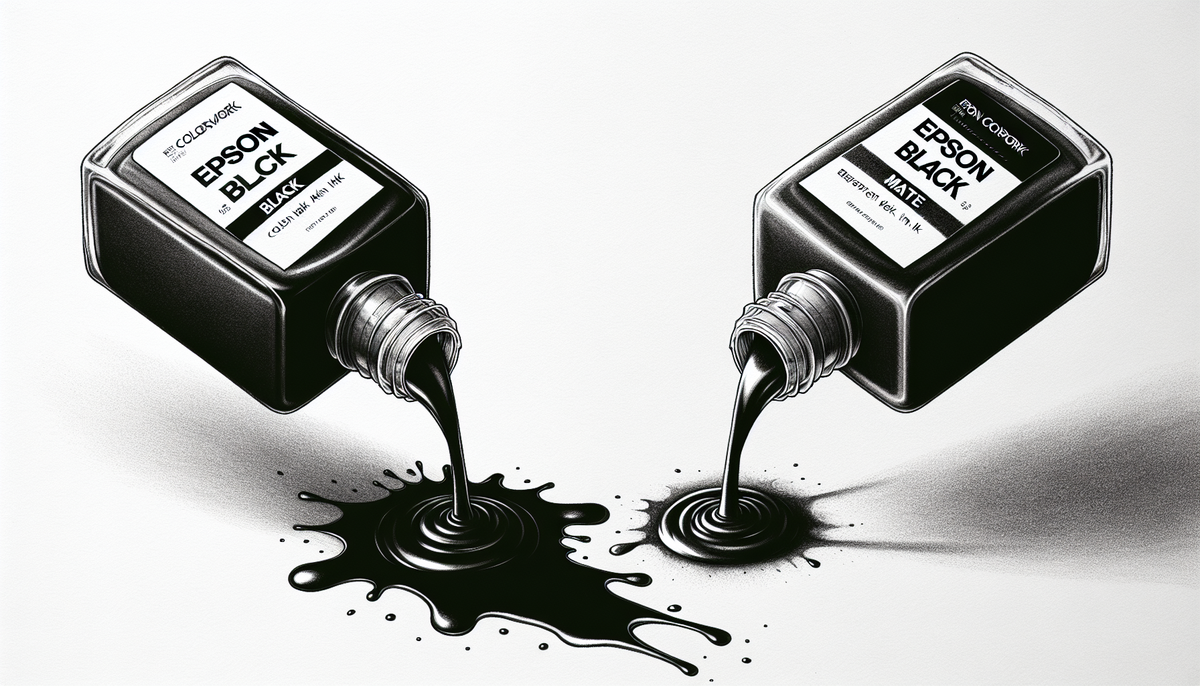 Dark Ink Epson ColorWorks Black Ink and Matte Black Ink Comparison – mediajet.com