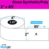 <strong>2" x 85'</strong><br>Continuous Gloss Synthetic Inkjet Labels<br>(12 Rolls)