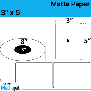 <strong>3" x 5"</strong><br>Die Cut Matte Paper Inkjet Labels<br>(2 Rolls)