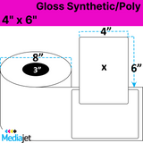 <strong>4" x 6"</strong><br> Die Cut Gloss Synthetic Inkjet Labels<br>(2 Rolls)