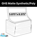 5.875" x 8.375" GHS / BS5609 Inkjet Fan Folded Labels. 1,000 Labels per Case. Not Pin Fed. SKU: ISP-587583751000NPF