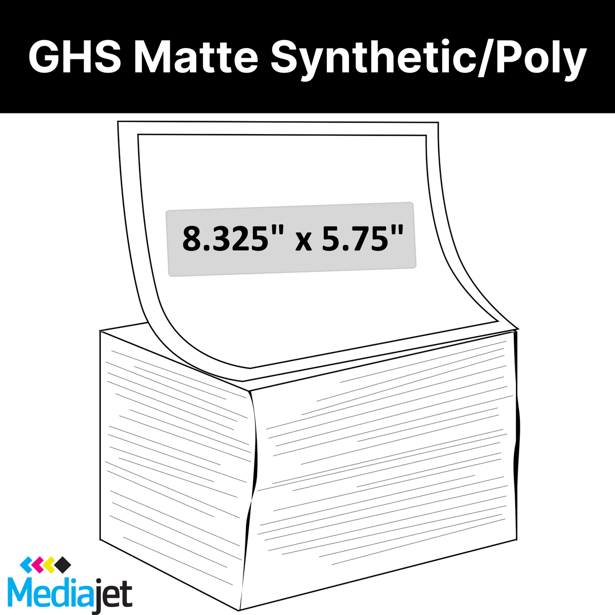 8.325" x 5.75" GHS Inkjet Matte Poly Fan Folded Labels