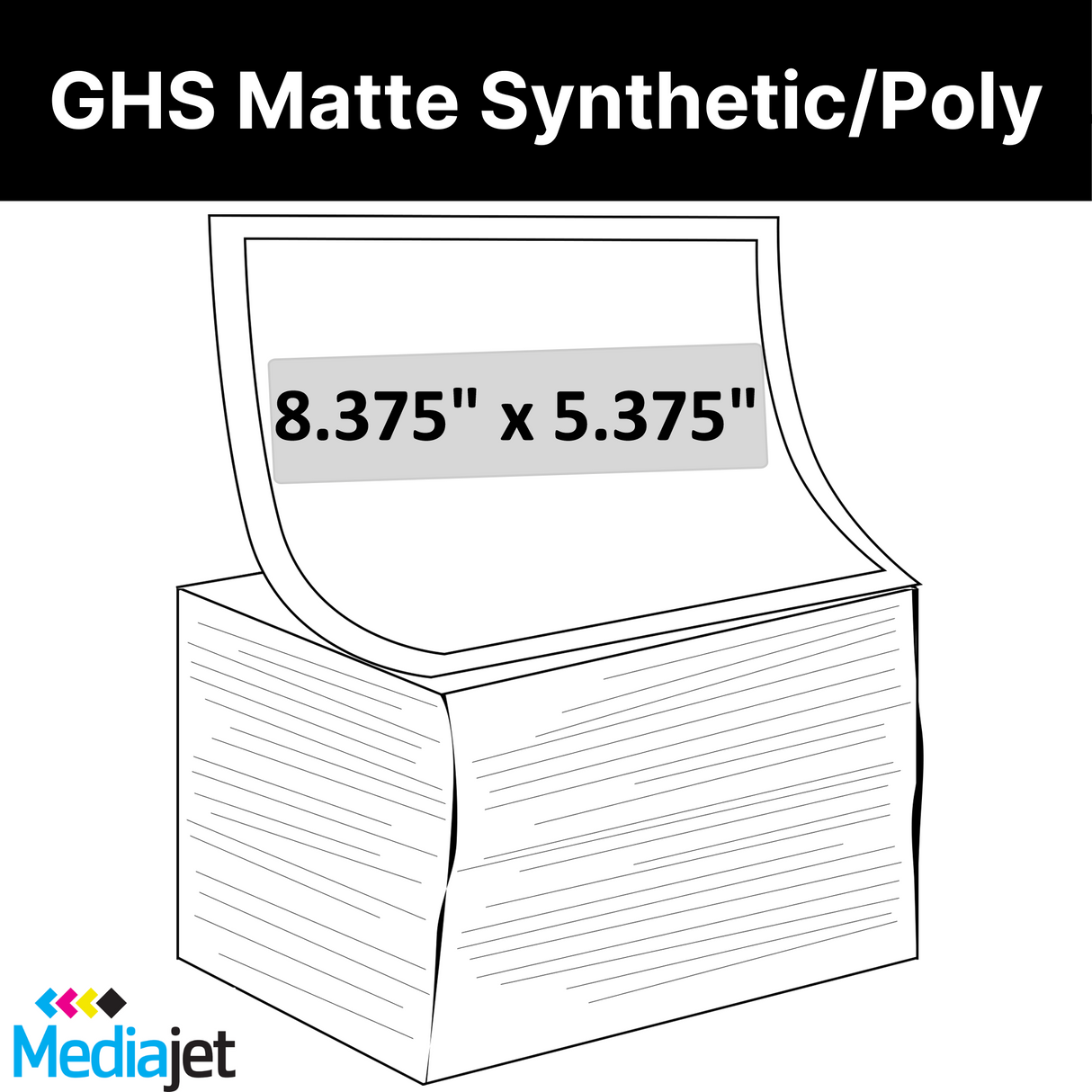 8.375" x 5.375" GHS Inkjet Fan Folded Labels