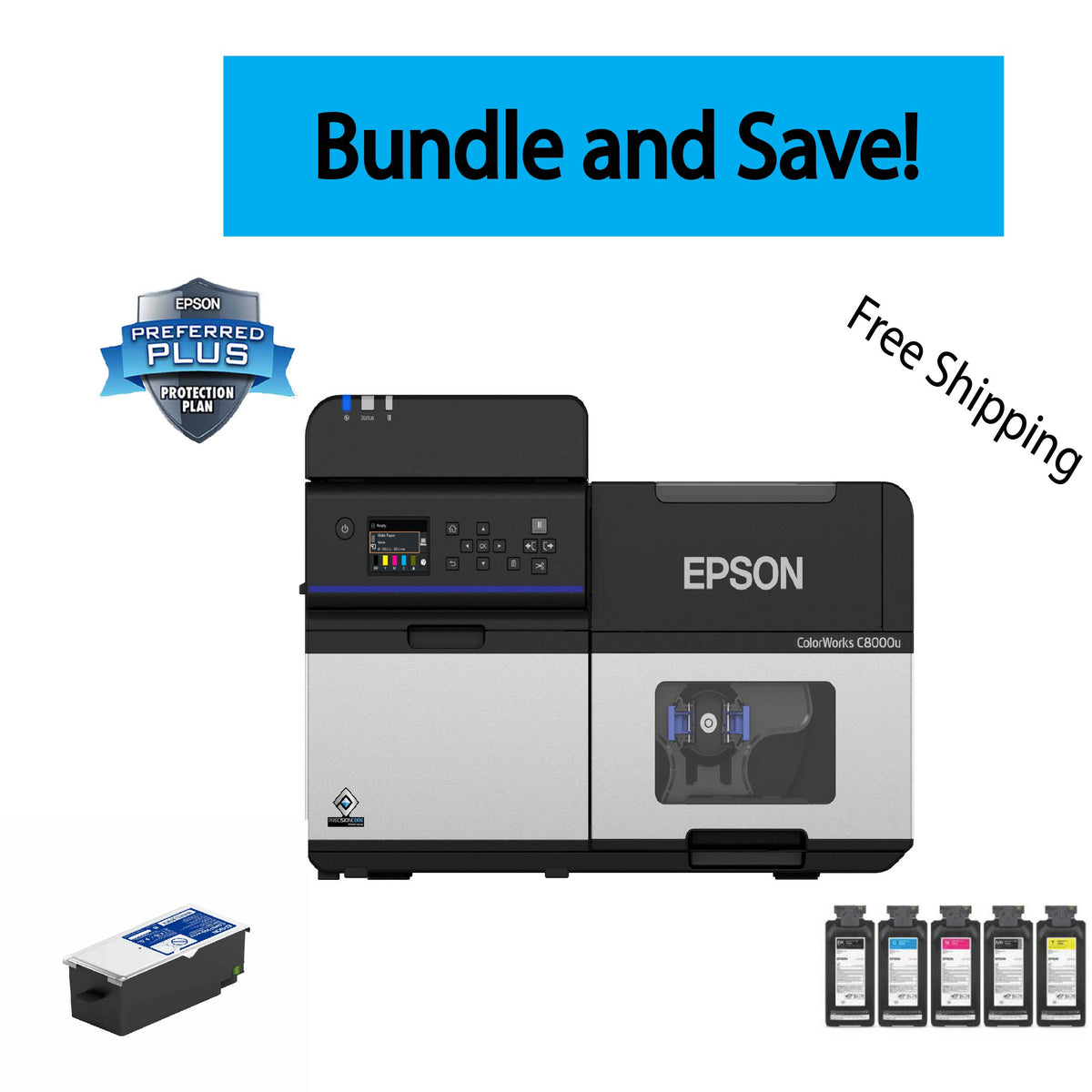 CW-C8000 PRINTER BUNDLE (Gloss or Matte Model) 1 Printer, 2 sets of In ...
