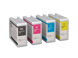 SJIC35P, CMYK-GLOSS Ink Cartridge Bundle for Epson's CW-C6000 and CW-C6500 Inkjet Printers, Auto Cutter and Peel and Present Versions (1 Cyan, 1 Magenta, 1 Yellow, and 1 Black GLOSS)