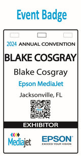 4" x 12" Inkjet Matte Poly Event Badge Tag. Folds to 4" x 6", With 6 holes to match when folded for lanyards. Fan Folded.  SKU: ISP-4-12-3H-1000-9TAG