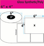<strong>6" x 4"</strong><br>Die Cut Gloss Synthetic Inkjet Labels <br>(2 Rolls)