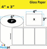 <strong>4" x 3"</strong><br>Die Cut Gloss Paper Inkjet Labels<br>(4 Rolls)