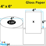4" x 6" Gloss Paper Inkjet Labels. 8 Rolls per Case. 175 Labels per Roll. 4" OD, 2.25" Core. Perfed. SKU: IJG-4-6-175-225