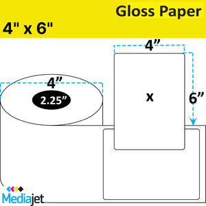 <strong>4" x 6"</strong><br> Die Cut Gloss Paper Inkjet Labels<br>(8 Rolls)