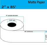 <strong>2" x 85'</strong><br>Continuous Matte Paper Inkjet Labels for Epson C3400 / C3500<br>(12 Rolls)