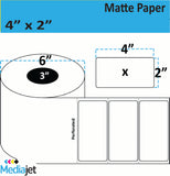 <strong>4" x 2"</strong><br>Die Cut Matte Paper Inkjet Labels<br>(4 Rolls) 