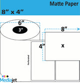 8" x 4" Matte Paper Inkjet Labels. 2 Rolls per Case. 325 Labels per Roll. 6" OD, 3" Core. Perfed. SKU: IGP-4-2-1000-3
