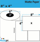 <strong>8" x 4"</strong><br>Die Cut Matte Paper Inkjet Labels<br>(2 Rolls)