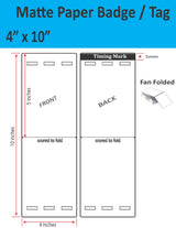 4" x 10" Inkjet Matte Paper Event Badge
