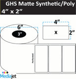 <strong>4" x 2"</strong><br>Die Cut Matte Synthetic Inkjet Labels<br>(4 Rolls)