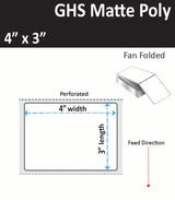 4" x 3" GHS (BS5609) Certified Inkjet Fan Folded Labels