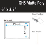 6" x 3.7" GHS Inkjet Fan Folded Labels