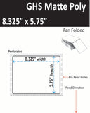 8.325" x 5.75" (A5) GHS Inkjet Labels, Pin Fed and Fan Folded
