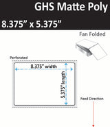 8.375" x 5.375" GHS Inkjet Fan Folded Labels