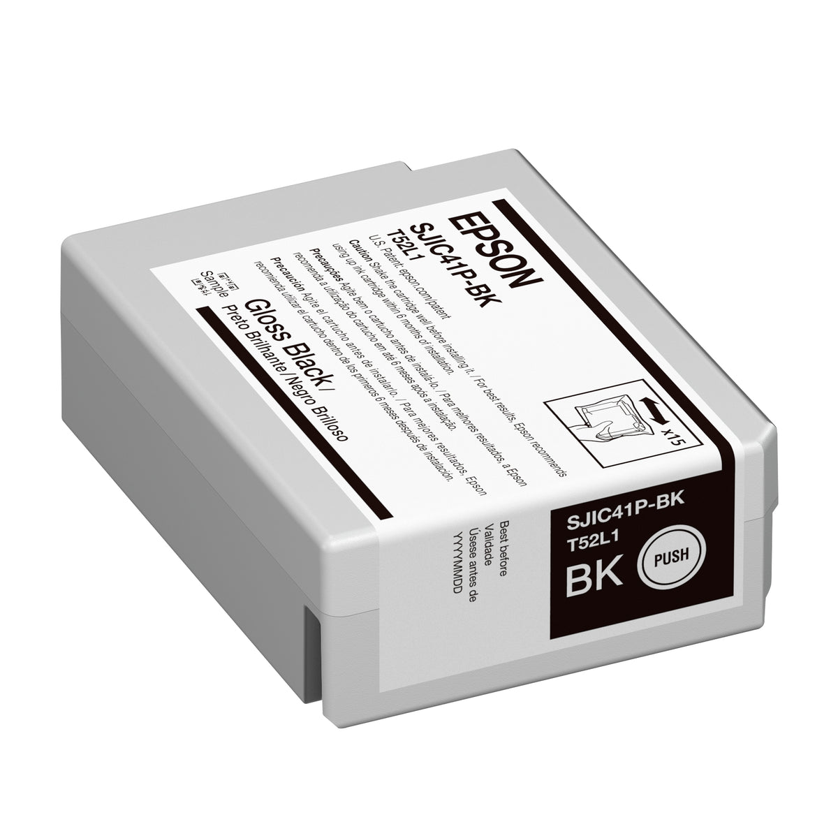 Black GLOSS Ink Cartridge for Epson's CW-C4000 Gloss Label Printer, C1 ...