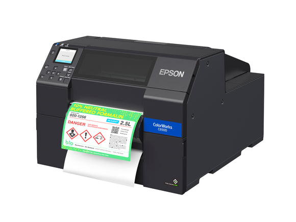 Epson ColorWorks CW-C6500P, 8 inch Color Inkjet Label Printer with Peel and Present  (MATTE)