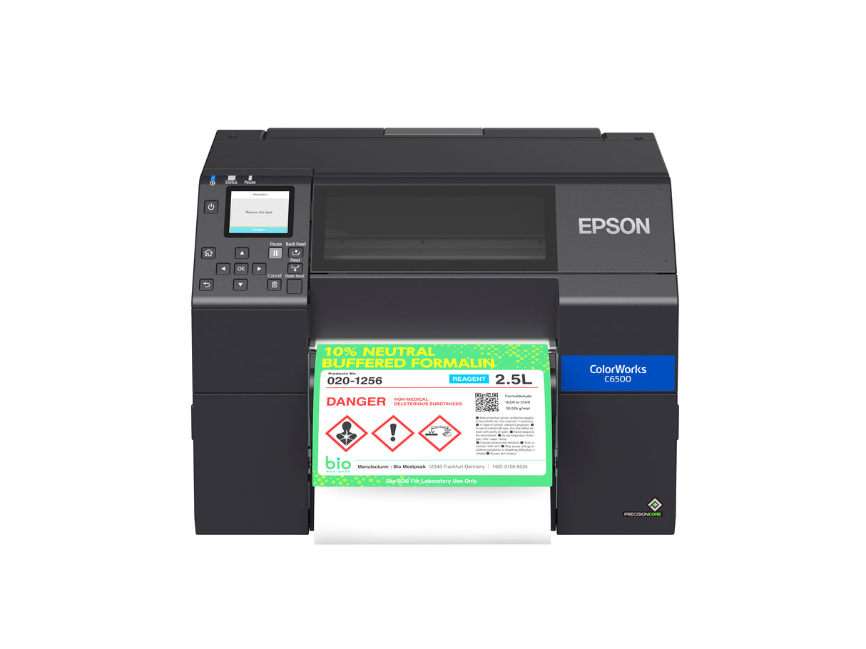 Epson ColorWorks CW-C6500P (Gloss) Peel-and-Present, C31CH77A9971, 8 inch Color Label Inkjet Printer