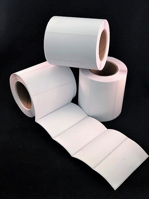 2" x 2" Matte Paper Inkjet Labels. 8 Rolls per Case. 450 Labels per Roll. 4" OD, 2.25" Core. Perfed. SKU: IJM-2-2-450-225