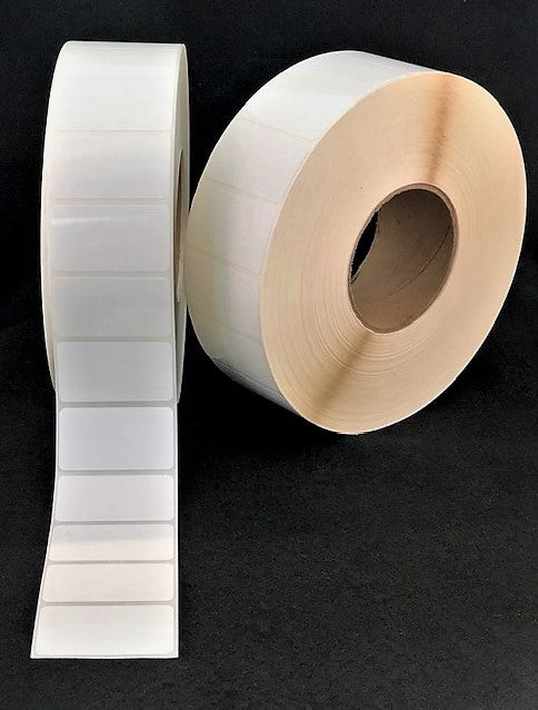 2" x 1" Inkjet Matte Paper Labels. 2 Rolls per Case. 5,250 Labels per Roll. 8" OD, 3" Core. No Perf. SKU: IJM-2-1-5250-3NP