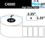 <strong>2.25" x 1.25"</strong><br>Die Cut High Gloss Paper Inkjet Labels for Epson C4000<br>(8 Rolls)