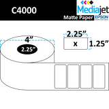 <strong>2.25" x 1.25"</strong><br>Die Cut Matte Paper Inkjet Labels for Epson C4000<br>(8 Rolls)