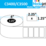<strong>2.25" x 1.25"</strong><br>Die Cut Matte Paper Inkjet Labels for Epson C3400 / C3500<br>(8 Rolls)
