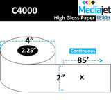 <strong>2" x 85'</strong><br>Continuous Gloss Paper Inkjet Labels for Epson C4000<br>(12 Rolls)
