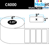 <strong>3" x 1"</strong><br>Die Cut Matte Paper Inkjet Labels for Epson C4000<br>(8 Rolls)