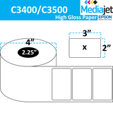 <strong>3" x 2"</strong><br>Die Cut High Gloss Paper Inkjet Labels for Epson C3400 / C3500<br>(8 Rolls)