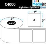 <strong>3" x 3"</strong><br>Die Cut High Gloss Synthetic Inkjet Labels for Epson C4000<br>(8 Rolls)