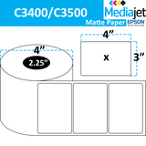 <strong>4" x 3"</strong><br>Die Cut Matte Paper Inkjet Labels for Epson C3400 / C3500<br>(8 Rolls)