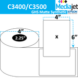 <strong>4" x 6" </strong><br>Die Cut GHS Matte Synthetic Inkjet Labels for Epson C3400 / C3500<br>(8 Rolls)