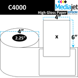 4" x 6" Gloss Paper Inkjet Labels. 8 Rolls per Case. 175 Labels per Roll. 4" OD, 2.25" Core. Perfed. SKU: IJG-4-6-175-225