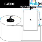 <strong>4" x 6"</strong><br> Die Cut High Gloss Paper Inkjet Labels for Epson C4000<br>(8 Rolls)