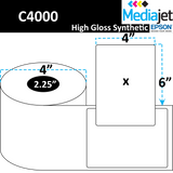 4" x 6" Gloss Synthetic Inkjet Labels. 8 Rolls per Case. 175 Labels per Roll. 4" OD, 2.25" Core. Perfed. SKU: IGP-4-6-175-225