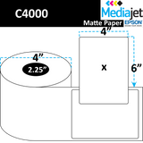 4" x 6" Matte Paper Inkjet Labels. 8 Rolls per Case. 175 Labels per Roll. 4" OD, 2.25" Core. Perfed. SKU: IJM-4-6-175-225