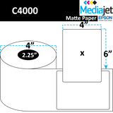 <strong>4" x 6"</strong><br> Die Cut Matte Paper Inkjet Labels for Epson C4000 <br> (8 Rolls)
