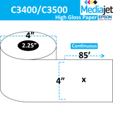 <strong>4" x 85'</strong><br>Continuous High Gloss Paper Inkjet Labels for Epson C3400 / C3500<br>(12 Rolls)