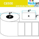 4" x 2" GHS / BS5609 Matte Synthetic Inkjet Labels. 4 Rolls per Case. 950 Labels per Roll. 6" OD, 3" Core. Perfs. SKU: ISP-4-2-950-3